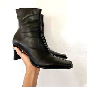 Y2K Black Leather boots